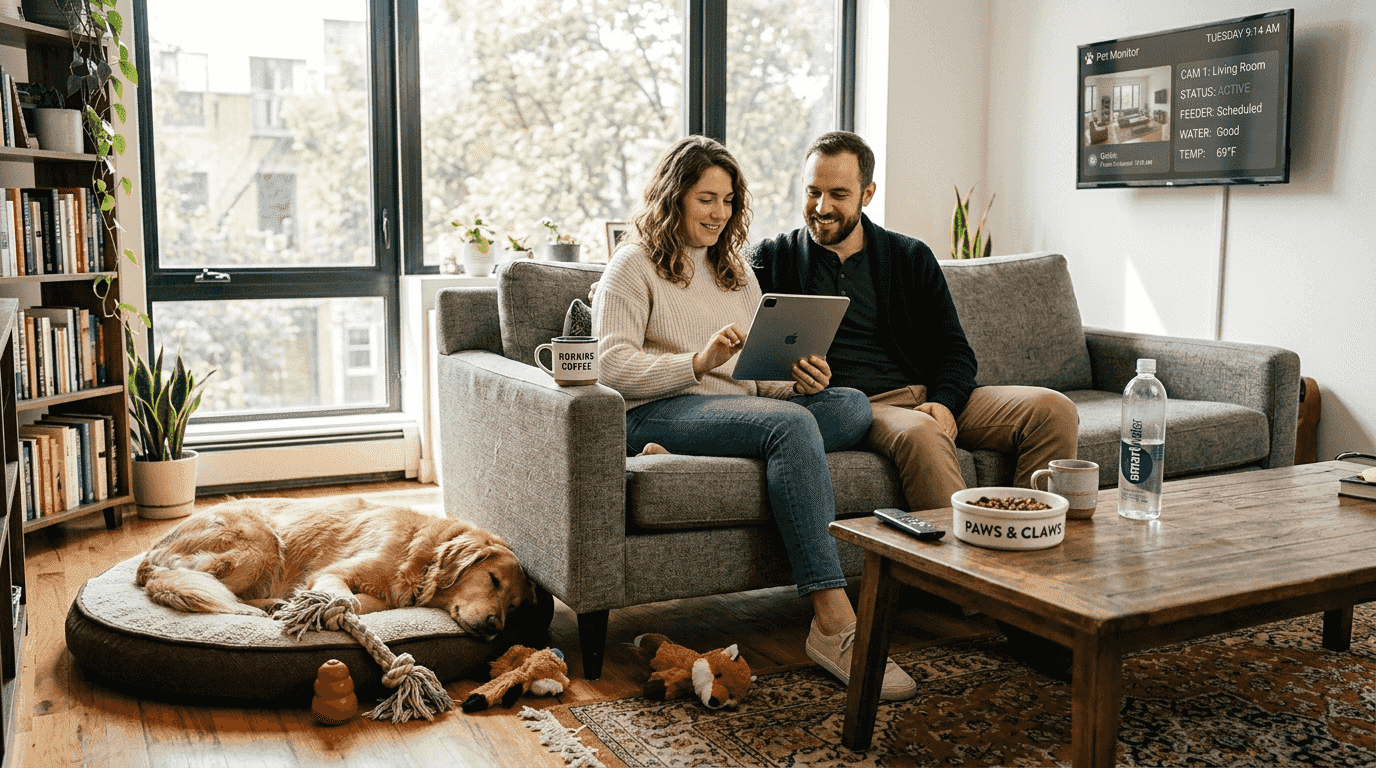 Couple uses smart home pet monitoring system