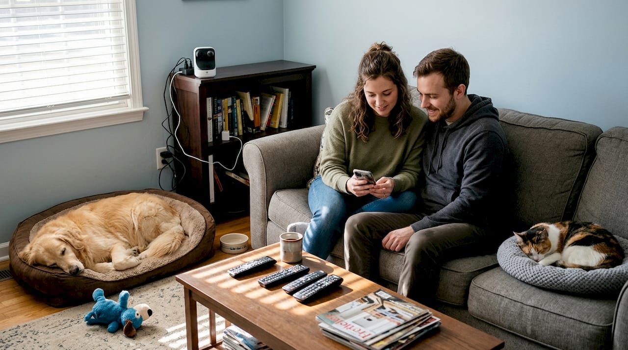 Couple monitors pets with smart camera